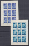 ROMANIA 1948 LP 235 a FRATIA DE ARME ROMANO - SOVIETICA IN COLI DE 9 TIMBRE MNH, Nestampilat