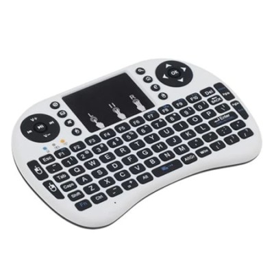 Mini-tastatura Bluetooth, pentru Android Smart, cu touchpad integrat, cu tasta pentru e-mail si control volum, alb foto
