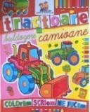 Tractoare, buldozere si camioane. Carte de colorat