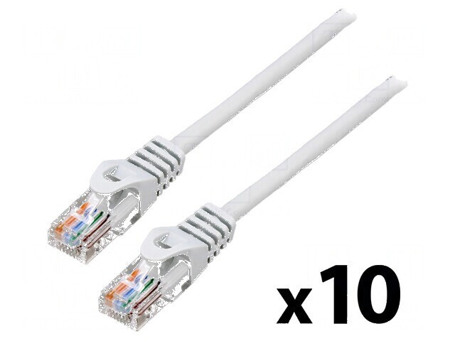 Cabluri patch U/UTP 5e CCA PVC gri 3m 10buc 26AWG