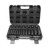 Trusa 35 chei tubulare Breckner Germany Cr-Mo, patrat 1/2 inch, 8-32mm si 10-32mm, lungimi 38mm si 78mm, pentru suruburi si piulite auto si utilaje