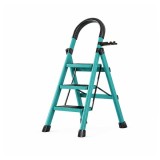 Cumpara ieftin Scara pliabila metalica 3 trepte, DEPOX&reg;, antiderapanta, compacta, albastru, 125 cm