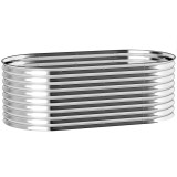 Outsunny Pat de grădină ridicat, rezistent la rugină din oțel galvanizat 160 x 80 x 56 cm argintiu | Aosom Romania