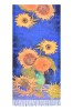 Fular tip esarfa pictata 1 , Dacali, casmir, 10 albastru/galben, Multicolor, Marime universala