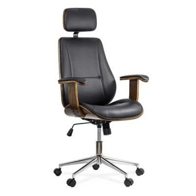 Scaun executiv din piele ecologică OFF 1606 negru foto
