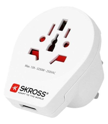 Adaptor priza Skross Universal World - UK cu USB 1.500261 foto
