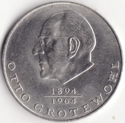Moneda Republica Democrata Germana - 20 Mark 1973 - Otto Grotewohl foto