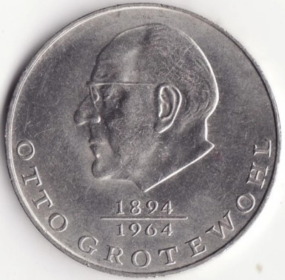 Moneda Republica Democrata Germana - 20 Mark 1973 - Otto Grotewohl foto