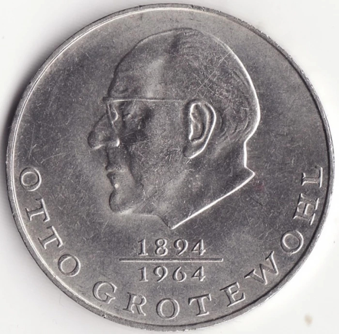 Moneda Republica Democrata Germana - 20 Mark 1973 - Otto Grotewohl