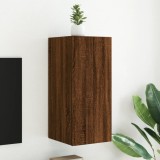 Cumpara ieftin Comodă TV de perete cu lumini LED, stejar maro, 30,5x35x70 cm