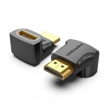 Adaptor video Vention, HDMI(T) la HDMI(M), rezolutie maxima 4K la 60Hz, conectori auriti, unghi 270 grade, invelis PVC, negru, &quot;AINB0&quot; (timbru verde 0