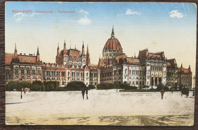 (106) CARTE POSTALA UNGARIA - BUDAPESTA - PARLAMENTUL - 1915 foto