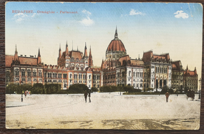 (106) CARTE POSTALA UNGARIA - BUDAPESTA - PARLAMENTUL - 1915