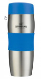 Cumpara ieftin Termos din inox, 375 ml, corp inox cu silicon albastru pentru protectia mainilor, Bohmann