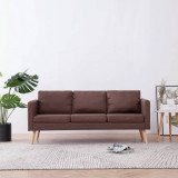 VidaXL Canapea cu 3 locuri, maro, material textil 281354