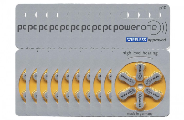 Set 60 Baterii pentru aparate auditive Varta PowerOne P 10 PR70 100 mAh 1.4V - NOU