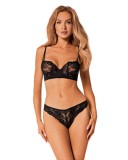 Set Lenjerie Sexy Cu Dantela Serena Love, Negru, XS/S, Obsessive
