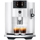 Espressor automat JURA E8 Piano White (EC), rasnita conica P.A.G 2, trei tipuri de extractie, 17 bauturi, duza spumare lapte, meniu limba romana, capa