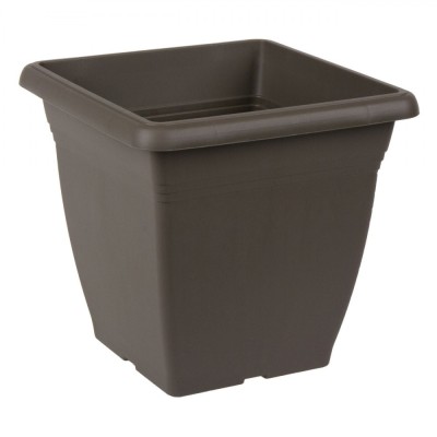 Ghiveci Flori Plastic, Model Linii, Culoare Maro, Dimensiuni 32x32x30cm, Capacitate 17L foto