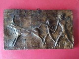 Placă Relief Antic Egipt 260x130x15mm. Placă relief murală din lemn, agățătoare, stare perfectă. Preț 177 lei.