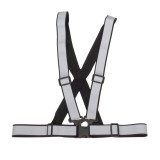 Vesta reflectorizanta tip ham neagra AMiO, universala, cu benzi reflectorizante intense, curele elastice reglabile, pentru alergare, bicicleta,