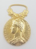 Medalie vintage din argint aurit Ministerul muncii Franta 1985, Europa