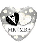 Balon Folie Inima Mr&amp;Mrs 45 cm