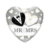 Balon Folie Inima Mr&amp;Mrs 45 cm
