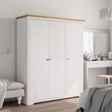 VidaXL Șifonier &quot;BODO&quot;, alb &amp; maro, 146x53,5x173 cm, lemn masiv de pin