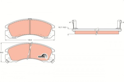 TRW GDB1126 COTEC set placute frana disc foto