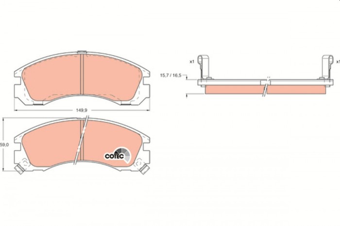 TRW GDB1126 COTEC set placute frana disc