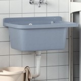 Chiuveta lavoar pentru montare pe perete gri 60x40x28 cm rasina GartenMobel Dekor, vidaXL