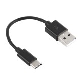 Cablu Date si Incarcare USB la USB Type-C OEM, 0.14 m, Negru