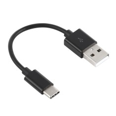 Cablu Date si Incarcare USB la USB Type-C OEM, 0.14 m, Negru