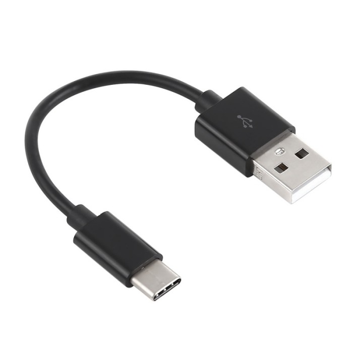 Cablu Date si Incarcare USB la USB Type-C OEM, 0.14 m, Negru