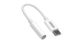 Joyroom Adaptor audio mini jack de 3,5 mm la USB-C, alb (SH-C1)