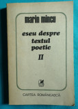 Marin Mincu &ndash; Eseu despre textul poetic ( despre avangarda )