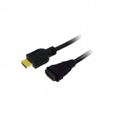 Logilink Cablu HDMI Male - HDMI Female Gold 2m Black foto