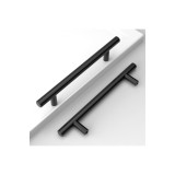UK0024 Pachet de 10 m&acirc;nere de dulap din oțel inoxidabil negru, distanță &icirc;ntre găuri 128 mm, m&acirc;nere de dulap pentru