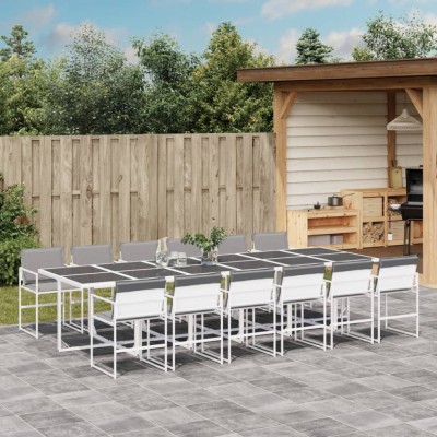 Gossi set mobilier de gradina, 13 piese, cu perne, alb, textilena foto