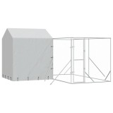 Cumpara ieftin Padoc exterior cu acoperis argintiu 4x4x2,5 m otel galvanizat