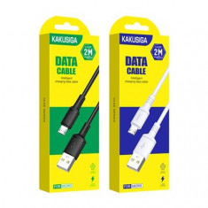 Cablu de Date / Incarcare Kakusiga KSC-421, Micro USB, 2.8A 2m, Alb Blister