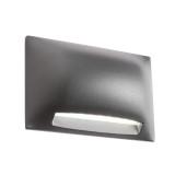 Aplica exterior cu LED Slot 90123, orientare in jos, 5W, 218lm, lumina calda, pentru scari, gri, modern