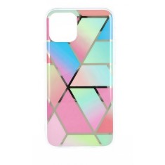 Husa protectie flippy compatibila cu samsung galaxy a52 soft imd tpu marble geometric roz