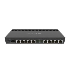 Router 10 x Gigabit, 1 x SFP+ 10Gbps, 1 x PoE, RouterOS L5, 1U - Mikrotik RB4011iGS+RM