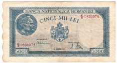 Bancnota 5000 lei 20 decembrie 1945 foto