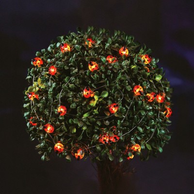 Sir lumina solara cu LED - buburuze - 2,4 m - 25 LED - alb cald Best CarHome foto