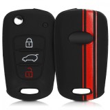 Husa Cheie Auto pentru Hyundai - 3 Butoane, Silicon, Negru, 45645.02, Kwmobile
