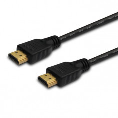 Cablu HDMI, v1.4, High Speed Ethernet, 3D, 4K, 2K, 1.5m, Savio, negru foto