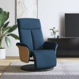 VidaXL Fotoliu rabatabil cu suport de picioare, albastru, textil